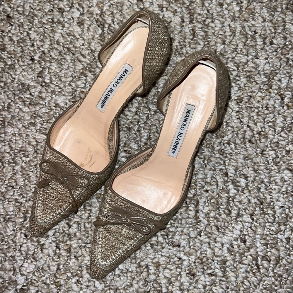 Manolo Blahnik kitten heel mules